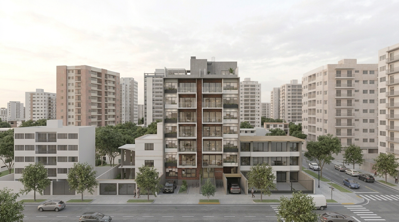 Fachada de Residencial Sienna en Av. Guardia Civil 1234, San Isidro